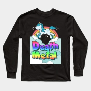 Rainbow Death Metal Unicorn Long Sleeve T-Shirt